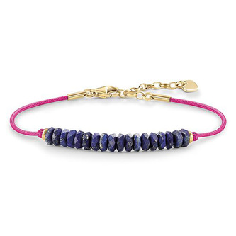 Náramek \"Modré korálky\" Thomas Sabo LBA0077-892-1-L19,5v, Love Bridge, 925 Sterling silver, 18k