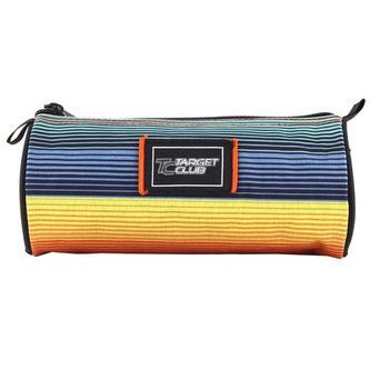 Školní penál Target kulatý, pruhovaný, barevný