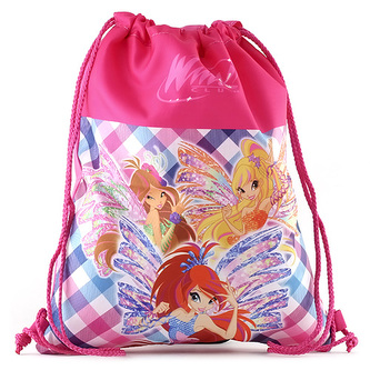Sportovní vak Winx Club kostkovaný, 3 víly
