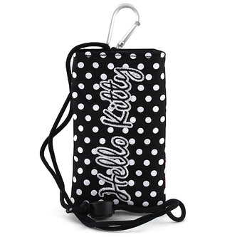 Pouzdro na mobil Hello Kitty černé s puntíky