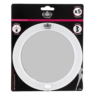 Zrcadlo s LED osvětlením Elite Models s přísavkami, průměr 16cm