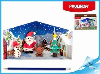 Tvořivá hmota/modelína Paulinda Merry Christmas 6x14g s doplňky 8 druhů (12 kusů v boxu)