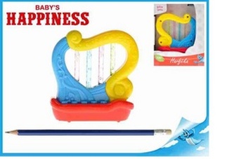 Harfička 11cm na baterie s melodiemi a světlem