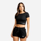 Dámské tričko CropTop Black - Squat Wolf - Velikost L