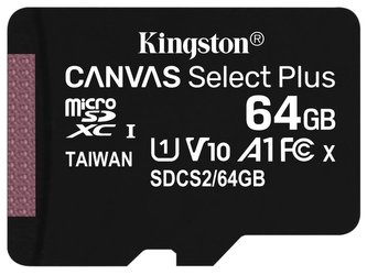 KINGSTON Canvas Select Plus 64 GB microSD / UHS-I / CL10 / bez adaptéra