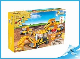BanBao stavebnice Construction stavební vozidla + 1 figurka ToBees