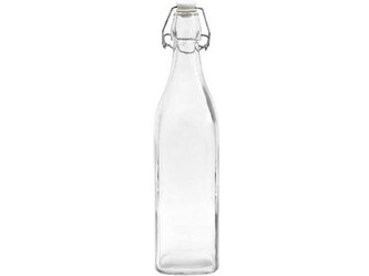 láhev s pákovým uzávěrem 1000ml hranatá skleněná