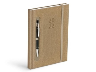 Diář 2022 D801 PU brown / grey - for pen