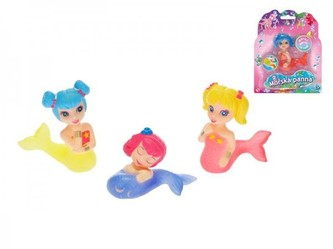 Panenka/Mořská panna 7cm měnící barvu ve vodě
 asst 3 druhy 6 barev na kartě
