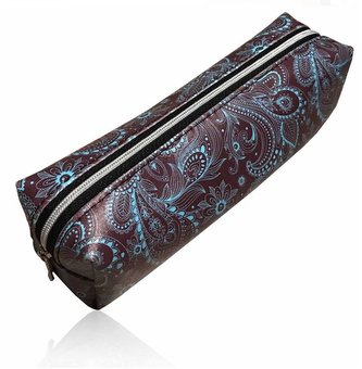 Piórnik prostokąt Turkus/brąz PP-16