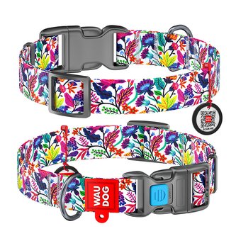 Obojek nylonový Waudog Magické květy QR (31-49cm/2,5cm)