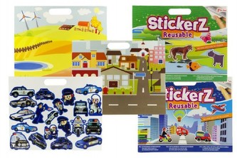 Blok samolepek pro kluky Zvířata/Dopravní prostředky asst 2 druhy