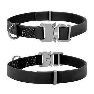 Obojek voděodolný Waudog Collartex Fastex černý (35-58cm/2,5cm)