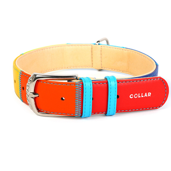 Obojek kožený Waudog Rainbow (46-60cm/3,5cm)