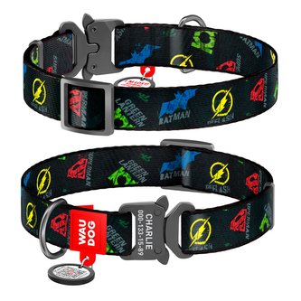 Obojek nylonový Waudog DC Justice League Fastex QR (24-40cm/2cm)