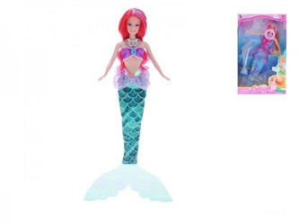 Panenka mořská panna plast 29cm na baterie se světlem asst 2 druhy v krabici