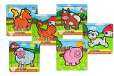 Mini puzzle drevené Moje prvé zvieratká pre najmenších 15 x 15x 0,8 cm (1ks - 9 dielikov) 6 druhov MPZ 12m+