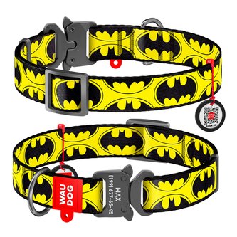 Obojek nylonový Waudog DC Batman logo Fastex QR (31-49cm/2,5cm)