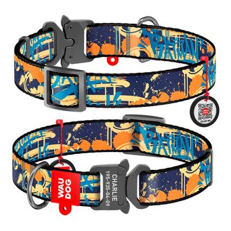 Obojek nylonový Waudog DC Batman jeans Fastex QR (23-35cm/1,5cm)