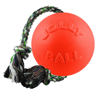 Jolly Ball Romp-n Roll 20 cm - míč s provazem oranžový (s vůní vanilky)