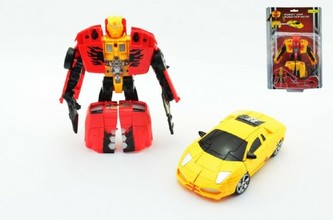 Transformer robot/auto plast 14cm asst 2 barvy na kartě
