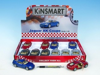 Auto Kinsmart Jaguar XK Coupe kov 13cm na zpětné natažení asst 4 barvy