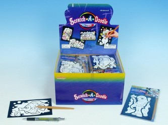 Škrabací obrázky s barevnými ornamenty 15 x 10 cm