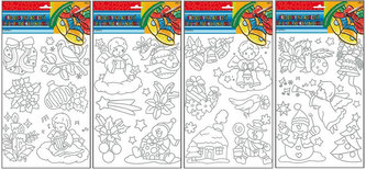 Predlohy na maľovanie na sklo vianočné s vyvýšenou striebornou kontúrou 30 x 21 cm (1 kus)