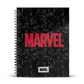 Sešit - blok A4 v kroužkové vazbě Marvel: Logo & Ikony (21 x 29,7 cm) 120 listů