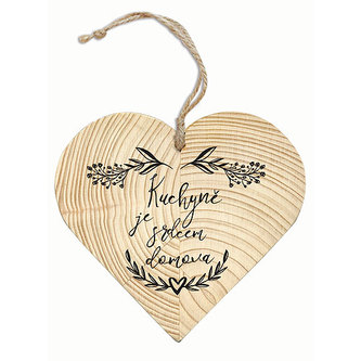 Bohemia Gifts Dekorační dřevěné srdce 12 cm – kuchyně srdce domova