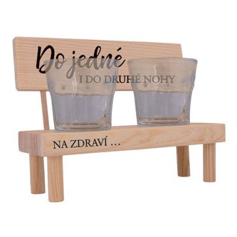 Bohemia Gifts Dřevěný stojánek se skleničkami - do jedné i do druhé nohy