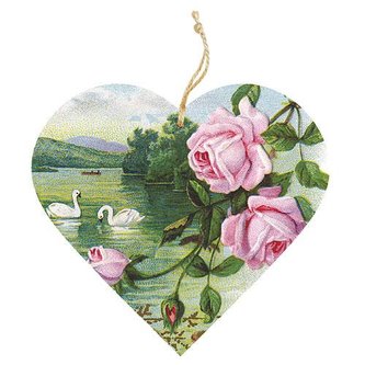 Bohemia Gifts Dřevěné vonítko do prádla - srdce 7,5 cm - růže