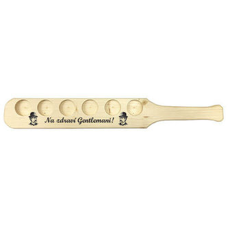 Bohemia Gifts Dřevěný stojan a 6 skleniček - pro muže Gentlemany
