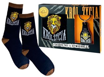 Zestaw skarpetki + brelok Król Życia