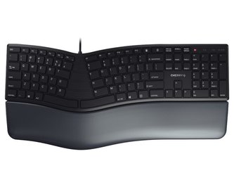 CHERRY klávesnica KC 4500 ERGO/ drôtová/ USB/ multimediálny / ergonomický dizajn operkou zápästia / čierna EU layout