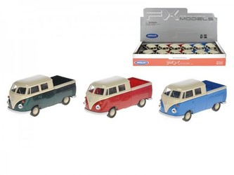 Auto Welly VW pick-up 1:34 kov 11cm na zpětné natažení asst 3 barvy