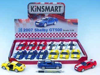 Auto Kinsmart Shelby Mustang GT500  kov 12cm na zpětné natažení asst 4 barvy