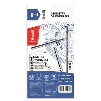 Zestaw kreślarski z linijką 16cm MamoBe PRATEL