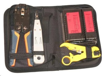 Sada nářadí v textilním pouzdře pro strukturované sítě