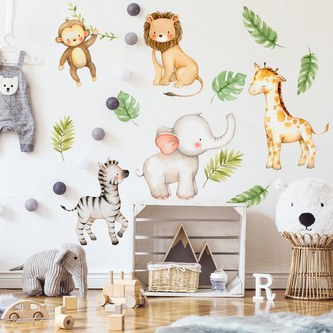 HOUSEDECOR Samolepka na zeď - Zvířátka z Afriky