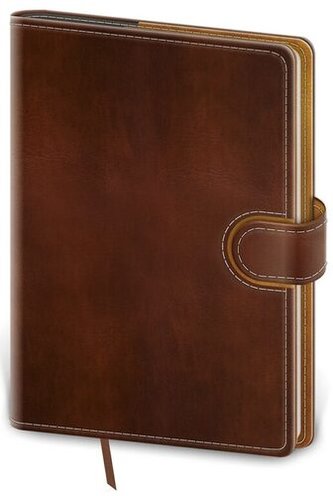 Diář 2022 Flip - hnědo/hnědý, týdenní kapesní