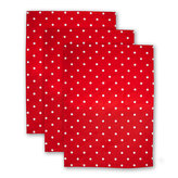 Súprava 3 ks - Utierka 50*70 cm, červená s bielymi bodkami