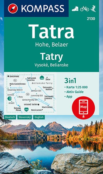 KOMPASS Wanderkarte Tatra Hohe, Belaer, Tatry, Vysoké, Belianske 1:25 000