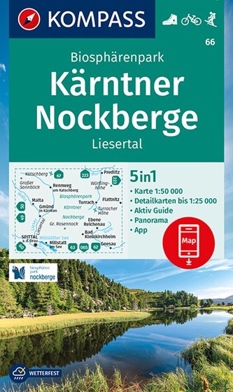 KOMPASS Wanderkarte Biosphärenpark Kärntner Nockberge, Liesertal