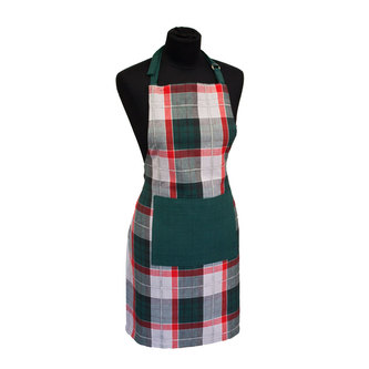 Kuchyňská zástěra 60*80 cm, Káro tmavě zelená