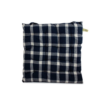 Podsedák prošívaný 40*40 cm, kostičkovaný, tmavě modro-bílý