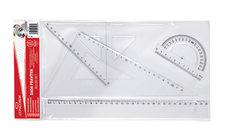 Súprava pravítok CONCORDE, 4 ks, transparentná