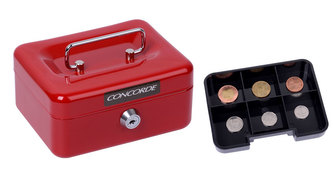 Kovová pokladňa CONCORDE 11, červená