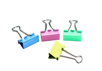 Binder klipy CONCORDE 25mm, dóza 48ks, farebné