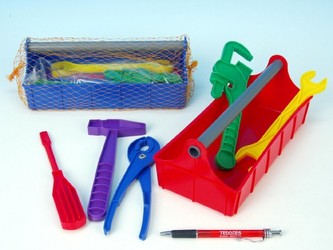 Náradie v skrinke plast 24 x 9,5 x 11cm, 2 farby (1ks v sieťke)